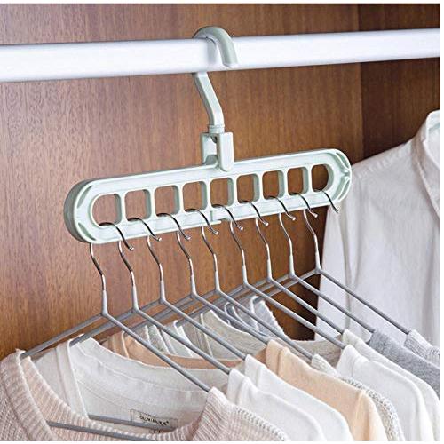 10pcs Random Color Non-Slip Plastic Clothes Hanger Storage Rack Holder Wardrobe Closet Organizer Clothing Space Saving Hanging Hooks