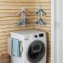 Clothes Hanger Stacker, Sturdy Metal Coat Hanger Stacker Wall Mount Strong Adhesive Hanger Organizer Stacker for Closet & Room Tidier Laundry Rooms Drying Rack