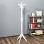 Cxjff Floor Standing Coat Rack Clothes Hat Stand Hanger Creative Style Fashion Solid Wood, 55x55x175CM (Color : White)