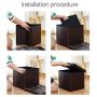 Storage Chair Bench Footstool Folding Ottoman Storage Boxes Seat Stool Home Chair Footstool Storage Bench Anti Foldable 38cmx38cmx38cm