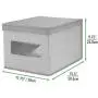 mDesign Decorative Soft Stackable Fabric Closet Storage Organizer Holder Boxes - Clear Window, Lid, for Child/Kids Room, Nursery - Large, Collapsible Foldable - Herringbone Print - Gray mDesign Decorative Soft Stackable Fabric Closet Storage Organizer Holder Boxes - Clear Window, Lid, for Child/Kids Room, Nursery - Large, Collapsible Foldable - Herringbone Print - Gray
