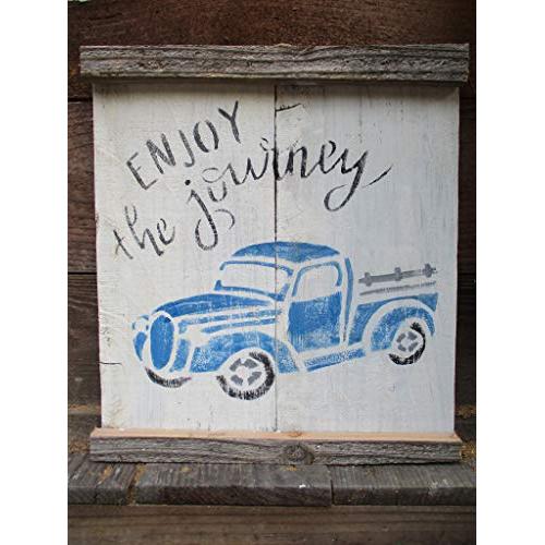Vintage look ENJOY THE JOURNEY old time vintage TRUCK weathered wood sign with burlap hanger antique style old time font Vintage look ENJOY THE JOURNEY old time vintage TRUCK weathered wood sign with burlap hanger antique style old time font