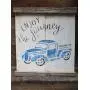 Vintage look ENJOY THE JOURNEY old time vintage TRUCK weathered wood sign with burlap hanger antique style old time font