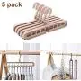Pack of 5 Portable Clothes Magic Hangers Rack for Closet Space Saving, 360 Degree Rotation Adjustable Wardrobe Non Slip Plastic Hanging Rod Organizer Clothes Hanger Stand
