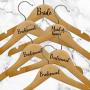 Set of 6 Vinyl Art Decals - Bride Bridesmaid Maid of Honor - from 0.5" to 3" Each - Modern Elegant Trendy Chic Wedding Accessory Bridal Clothes Dresses Hanger Decorations (Black)