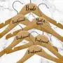 Set of 6 Vinyl Art Decals - Bride Bridesmaid Maid of Honor - from 0.5" to 3" Each - Modern Elegant Trendy Chic Wedding Accessory Bridal Clothes Dresses Hanger Decorations (Black)
