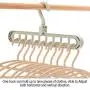 Pack of 5 Portable Clothes Magic Hangers Rack for Closet Space Saving, 360 Degree Rotation Adjustable Wardrobe Non Slip Plastic Hanging Rod Organizer Clothes Hanger Stand