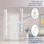 KEIMIX Coat Rack, Over The Door Hanger with Mesh Basket, Detachable Storage Shelf for Towels, Hats, Handbags, Coats (White)