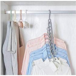 10pcs Random Color 3D Space Saving Hanger Magic Clothes Hanger 9Hole Towel Hook Closet Organizer Storage Rack