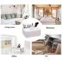 Eonyea Rectangular Tissue Boxes Cover, ultifunction PU Leather Pen Pencil Remote Control Tissue Boxes Cover Holder Desk Storage Boxes Container for Home and Office Use (White)