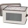 Household Essentials Natural 542 Vision Storage Boxes with Lid and Handles | Balloon Goblet Wine Glasses Canvas with Brown Trim Household Essentials Natural 542 Vision Storage Boxes with Lid and Handles | Balloon Goblet Wine Glasses Canvas with Brown Trim