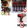 Heavy duty cordless tool organizer, Set of 2 power tool organizer stealth mount hanger from battery slot designed to fit Milwaukee M18 Li Ion Cordless power tools by eToolz (2 packs)