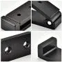 Pack of 4, Foldable Wall Mount Hanging Hooks, Aluminum Cloth Hanger, Headset Wall Hanger, Aluminum Wallmount Hook, Hold Up to 20kg with Screws (Black)