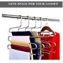 4 Pack Multi Pants Hangers Rack for Closet Organization,Stainless Steel S-Shape 5 Layer Clothes Hangers Decoration for Space Saving Stora