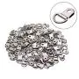 eBoot 100 Pairs D Ring Picture Frame Hanging Hangers Single Hole with Screws (Silver)