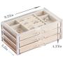 HerFav Jewelry Boxes for Women with 3 Drawers, Velvet Jewelry Organizer for Earring Bangle Bracelet Necklace and Rings Storage Clear Acrylic Jewelry case