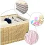 SONGMICS Storage Boxes with Cotton Liner, Rattan-Style Storage Basket, Laundry Hamper with Lid and Handles, for Bedroom Closet Laundry Room, 29.9 x 17.7 x 18.1 Inches, Natural URST76NL SONGMICS Storage Boxes with Cotton Liner, Rattan-Style Storage Basket, Laundry Hamper with Lid and Handles, for Bedroom Closet Laundry Room, 29.9 x 17.7 x 18.1 Inches, Natural URST76NL