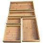Simhoo Bamboo Stackable Drawer Organizer and Desk Storage Box/Tray for Office Supplies,Junk,Crafts,Sewing Small Daily Use Articles 5 Boxes Adjustable Organization(1sets)