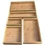 Simhoo Bamboo Stackable Drawer Organizer and Desk Storage Box/Tray for Office Supplies,Junk,Crafts,Sewing Small Daily Use Articles 5 Boxes Adjustable Organization(1sets)