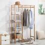 XQY Coat Racks Clothes Stand 3 in 1 Multifunction Floor-Standing Bamboo Arts Hangers Storage Racks Bedroom Clothes Rack Clothes Hanger 145 90Cm Stable and Durable,Clothes Tree