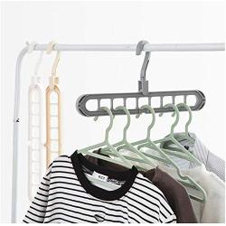 10PC Random Color Multi-Function Nine-Hole Rotating Hanger Space Saving Folding Magic Clothes Hanger Wardrobe Drying Home Bedroom Decoration