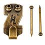 HangZ 30005 Gallery Picture Hooks, 50lb, Antique Brass, 2-Pack