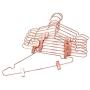 KOOBAY 25PS 42cm Rose Copper Gold Shiny Steel Wire Clothes Clips Hanger Coat Clothes Garment Hangers with Pants Bar Fit Closet Hangers