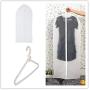 Plastic Pearl Bow Clothes Hangers Hook Rack + Garment Protective Bag Adults