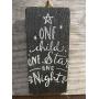 Vintage look ONE CHILD ONE STAR ONE NIGHT Christmas Chalk Couture style old time font jute hanger antique style primitive style. weathered wood sign