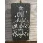 Vintage look ONE CHILD ONE STAR ONE NIGHT Christmas Chalk Couture style old time font jute hanger antique style primitive style. weathered wood sign