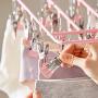 PeiQiH Hanging Drying Rack Clothes Hangers, 360掳 Swivel Hook 28 Clips for Drying Socks Baby Clothes Bras Towel Underwear Scarf Pants Gloves-gray-28 Clips 43.5x27x28cm