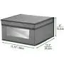 mDesign Soft Stackable Fabric Closet Storage Organizer Holder Bin with Clear Window, Attached Lid - for Home Office, Den, Hallway, Entryway - Textured Print - Medium, 4 Pack - Gray/Black mDesign Soft Stackable Fabric Closet Storage Organizer Holder Bin with Clear Window, Attached Lid - for Home Office, Den, Hallway, Entryway - Textured Print - Medium, 4 Pack - Gray/Black