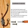 Heavy Duty Dual Coat Hooks 10 Pack Wall Mounted Hooks Metal Hooks Dual Robe Hook Rustic Hooks Retro Double Hooks Coat Hanger and Screws for Coat/Backpack/Bag/Towel/Key/Cap (Bronze 10 Pack)