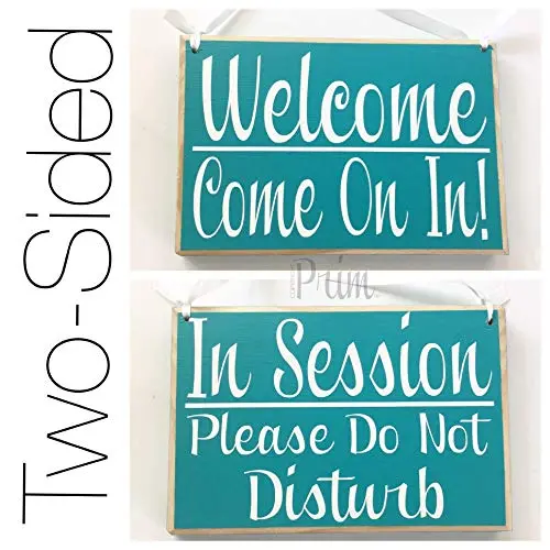 IN SESSION Please Do Not Disturb WELCOME Come on in 8x6 Spa Salon Office Wood Open Closed Rustic Custom Sign Welcome Home Office Door Hanger IN SESSION Please Do Not Disturb WELCOME Come on in 8x6 Spa Salon Office Wood Open Closed Rustic Custom Sign Welcome Home Office Door Hanger