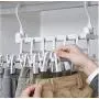 Multifunctional Hanger Space Saving Folding Magic Clothes Hanger Drying Cabinet Home Bedroom Storage Holder Hanger Pants Clip 2pc