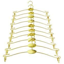 Loghot 10PCS Metal Underwear Rack Durable Bra Pants Clothes Hangers Hook with Non Slip Clips for Lingerie Shop Display (Gold, black, rose gold)