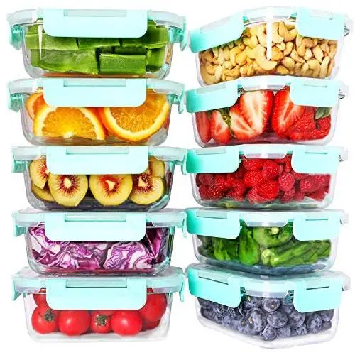 Bayco 10 Pack Glass Meal Prep Containers, 24oz Glass Food Storage Containers with Lids, Airtight Glass Lunch Bento Boxes, BPA-Free & FDA Approved & Leak Proof (10 lids & 10 Containers) Bayco 10 Pack Glass Meal Prep Containers, 24oz Glass Food Storage Containers with Lids, Airtight Glass Lunch Bento Boxes, BPA-Free & FDA Approved & Leak Proof (10 lids & 10 Containers)