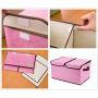 Large Fabric Storage Boxes Set- 2 Pack Foldable Storage and Organize Bins with Lids and Removable Dividers for Kids Toy Closet Shelf Bedroom Living-Room Under Bed(Pink)