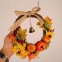 Halloween Wreath Pumpkin Harvest Silk Fall Front Door Wreath Beautiful White Gift Boxes Included Fall Wreath For Front Door With Autumn Harvest Maple Leaf And Berries Fall Door Wreath,Wreath Hanger