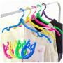 10pcs Random Color Fold Plastic Hook Fold Hanger Clothes Pegs Laundry Product Travel Space Saving Wardrobe Cloth Hanger Foldable