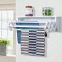 Cypressshop Wall-Mounted Laundry Hangers Foldable Drying Rack Garment Clotheslines Folding Clothes Shelving Unit Towel Laundry Room Storage Shelf White