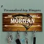 Key Hanger, Personalized Key holder for wall, Gift for the fishing lover, Holder for the fisherman, Family key rack, Name key organizer, Wedding Gift