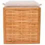 BIRDROCK HOME Bamboo Storage Ottoman - Storage Boxes - Reversible Linen Cushioned Top and Serving Tray - Natural Spa Ottoman BIRDROCK HOME Bamboo Storage Ottoman - Storage Boxes - Reversible Linen Cushioned Top and Serving Tray - Natural Spa Ottoman