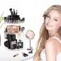 SUNFICON Rotating Makeup Organizer Cosmetic Holder 360 Degree Spining Makeup Storage Boxes Display Stand Adjustable Tray for Vanity Bathroom Bedroom Closet Large Acrylic Clear