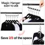 CFZC Hangers 40 Pack Metal Hangers Strong Wire Stainless Steel Hangers with Clothes Pins, Magic Hanger, Save Space for Wardrobe - 4mm Diameter 17.7 Inch