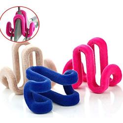 Ufunny Flocking Clothes Hanger Closet Organizer Flocking Holder Space-Saving Mini Cascading Hooks Clothing Double Hook Pack of 40 (Hot Pink)