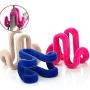 Ufunny Flocking Clothes Hanger Closet Organizer Flocking Holder Space-Saving Mini Cascading Hooks Clothing Double Hook Pack of 40 (Hot Pink)