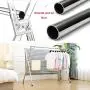 Reliancer Free Installed Clothes Drying Rack Stainless Steel Foldable Rack Hanger Space Saving Retractable 43.3-59 inch Clothes Rack Adjustable Clothes Hanger Rolling Rack with 4 Casters & 10 Hooks