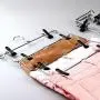 6-Tier Skirt Hangers,STAR-FLY Space Saving Pants Hangers Sturdy Multi-Purpose Stainless Steel Pants Jeans Slack Skirt Hangers with Clips Non-Slip Closet Storage Organizer（3pcs）
