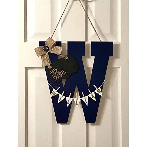 Initial Hospital Door Hanger announcement child room nursery personalized birth stats, birthing suite Sign